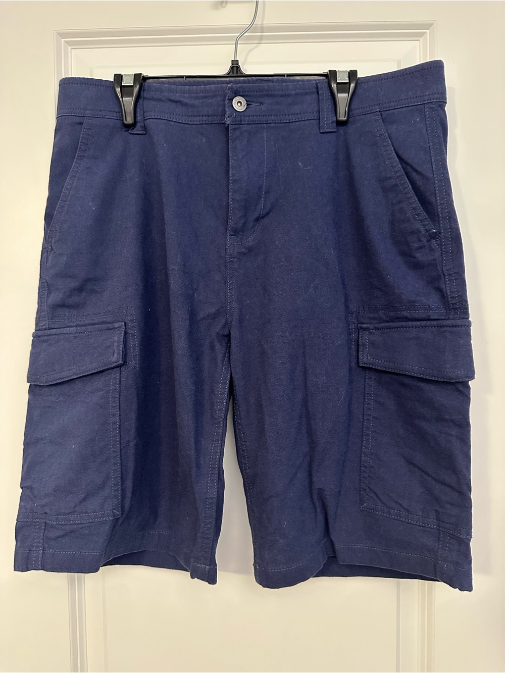 BC Clothing Navy Blue Cargo Shorts - Size 32 - Tech Stretch Canvas